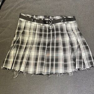 Plaid Black and White Women's Skirt